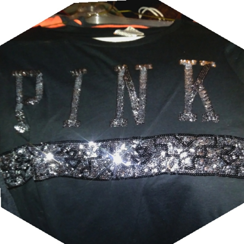 Pink victorias secret cap sleeve tee sz lg - Picture 2 of 3